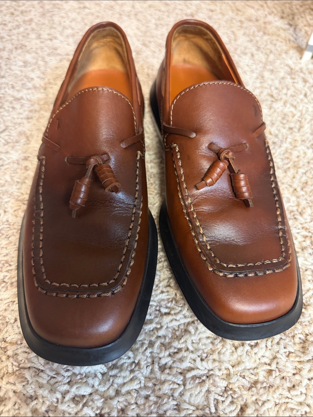 Tod’s Brown Leather Tassel Loafers